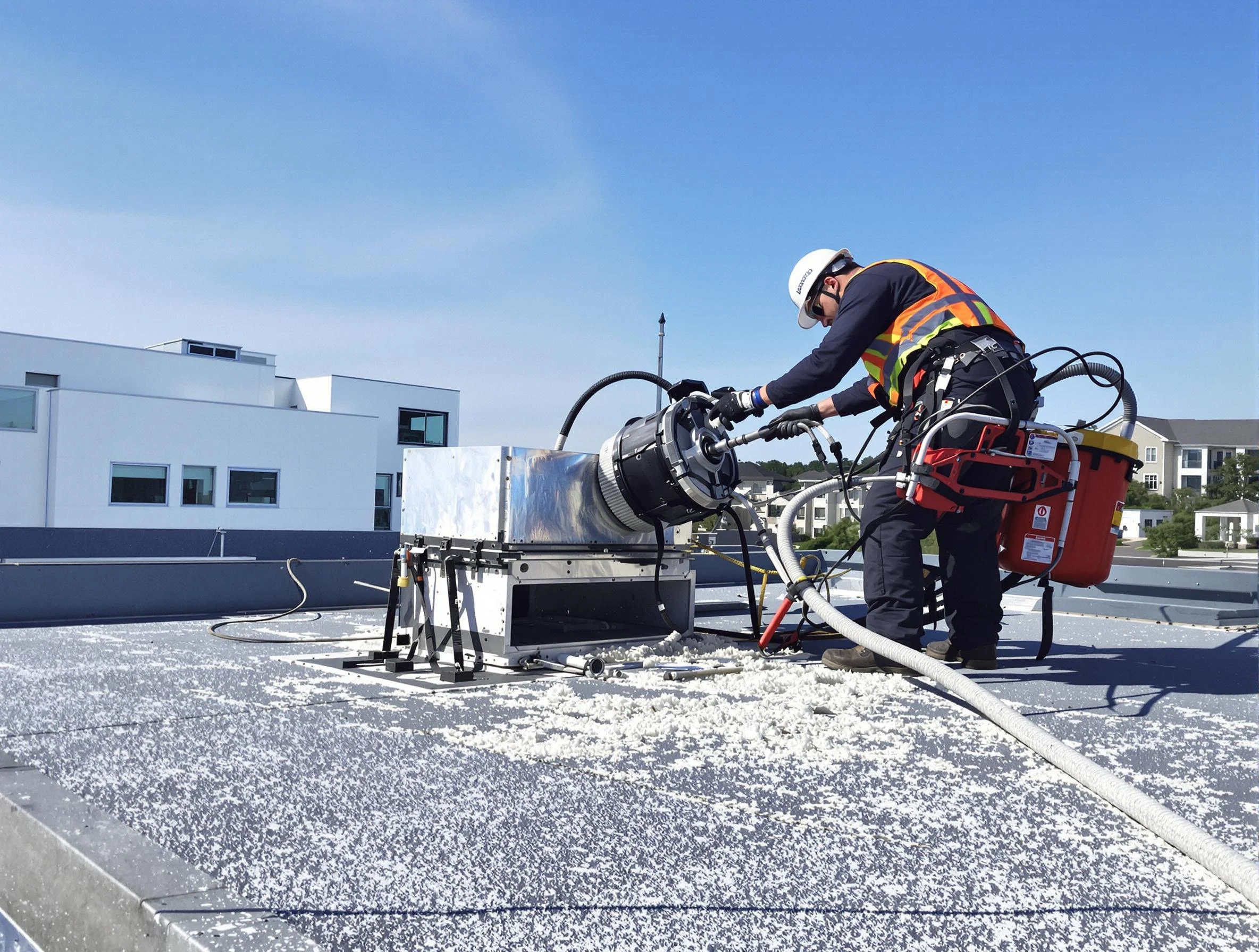 Cleaning Dryer Vent On Roof in Salem